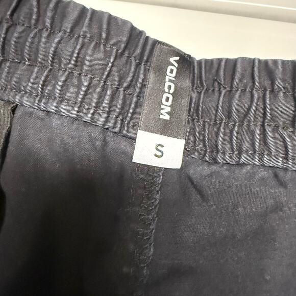 Volcom Mens Shorts Sz S Cleaver Elastic Waist Stretch Faded Navy Blue Drawstring - Picture 5 of 6